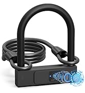 Dhiedas Bike U Lock with Fingerprint, Heavy Duty Anti Theft Smart Bike Cable U Lock with Key, 18....