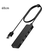 Aceele 4-Port USB 3.0 Hub, Ultra-Slim Data USB Hub with 2ft Extended Cable [Charging Not Supported]