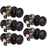 KNOBWELL Oil Rubbed Bronze Door Knobs, 5 Pack Privacy Interior Door Knob with Lock for Bedroom Ba...