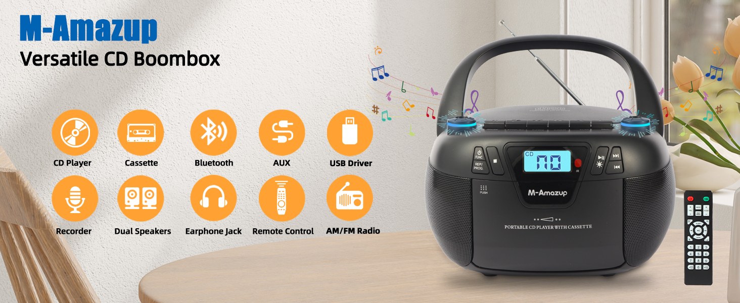 Boombox CD Player Portable