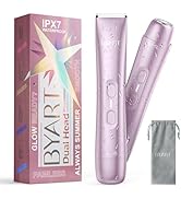 BYART Bikini Trimmer for Women - 2-in-1 Body &amp; Facial Hair Trimmer for Shaving, Wet &amp; Dry Use Cor...