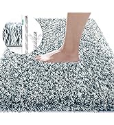 Yimobra Plush Thick and Soft Cut Pile Bathroom mats, Super Shaggy Comfortable Quick Water Absorbi...