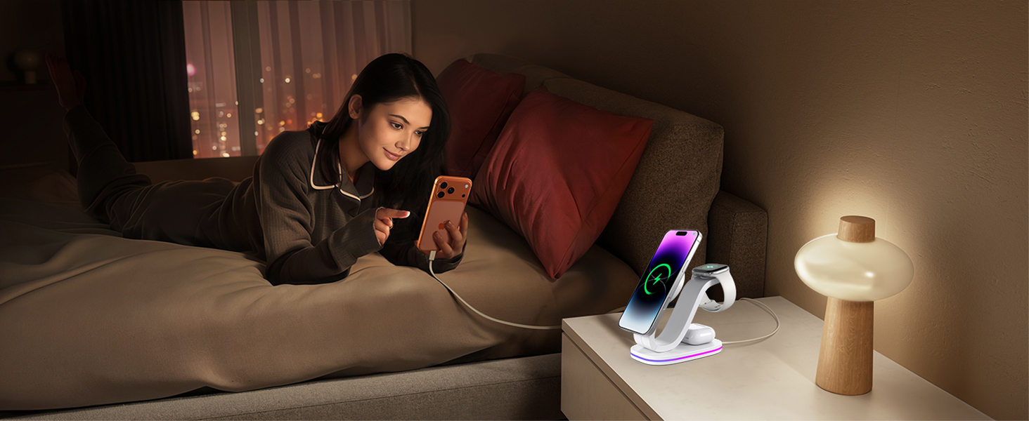 wireless iphone charger fast charging phone and watch charger station for iphone