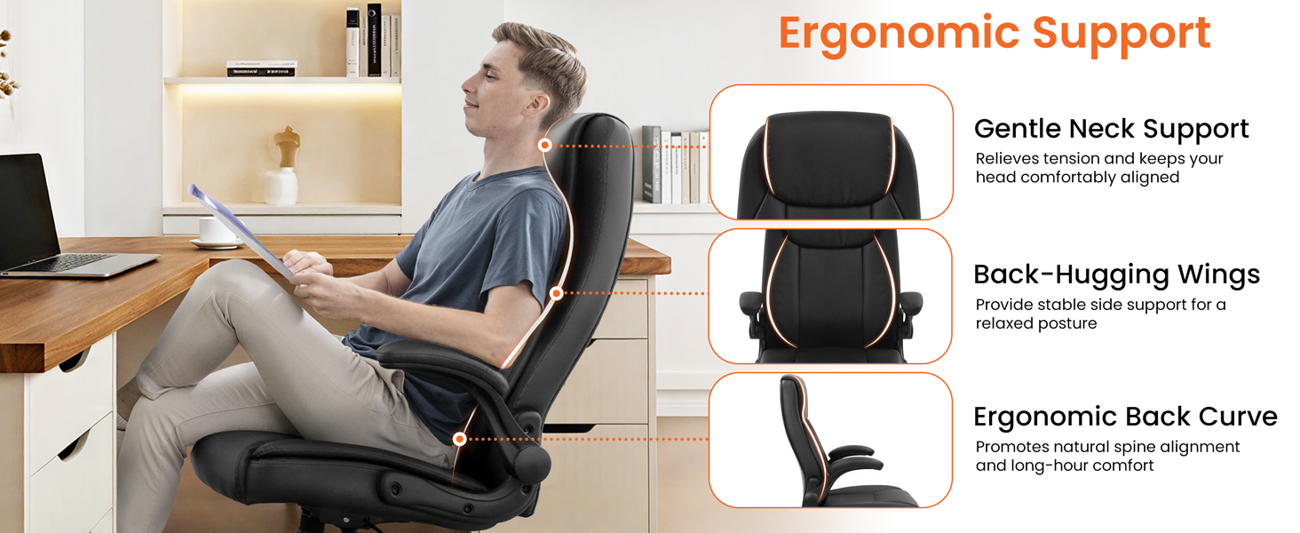 Ergonomic office chair, support high back chair