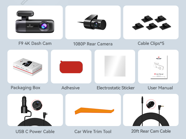 car camera - dash cam front and rear