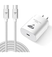 25W USB C Charger Block, Type C Charger Fast Charging Adpter USBC Android Phone Charger with 6ft ...
