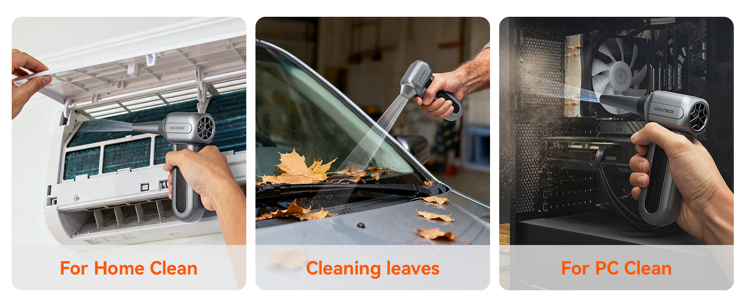 WOLFBOX MF70 Compressed Air Duster-110000 RPM Electric Air Duster