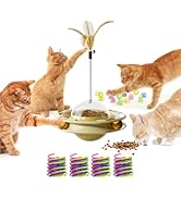 SEVENKA Cat Toys, 4in1 Interactive Kitten Toy, Fluttering Feather Toy, Track Ball, 16 Spiral Spri...