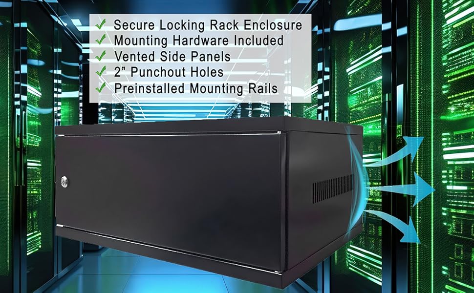 Electriduct 4U Wall Mount Server Network Cabinet