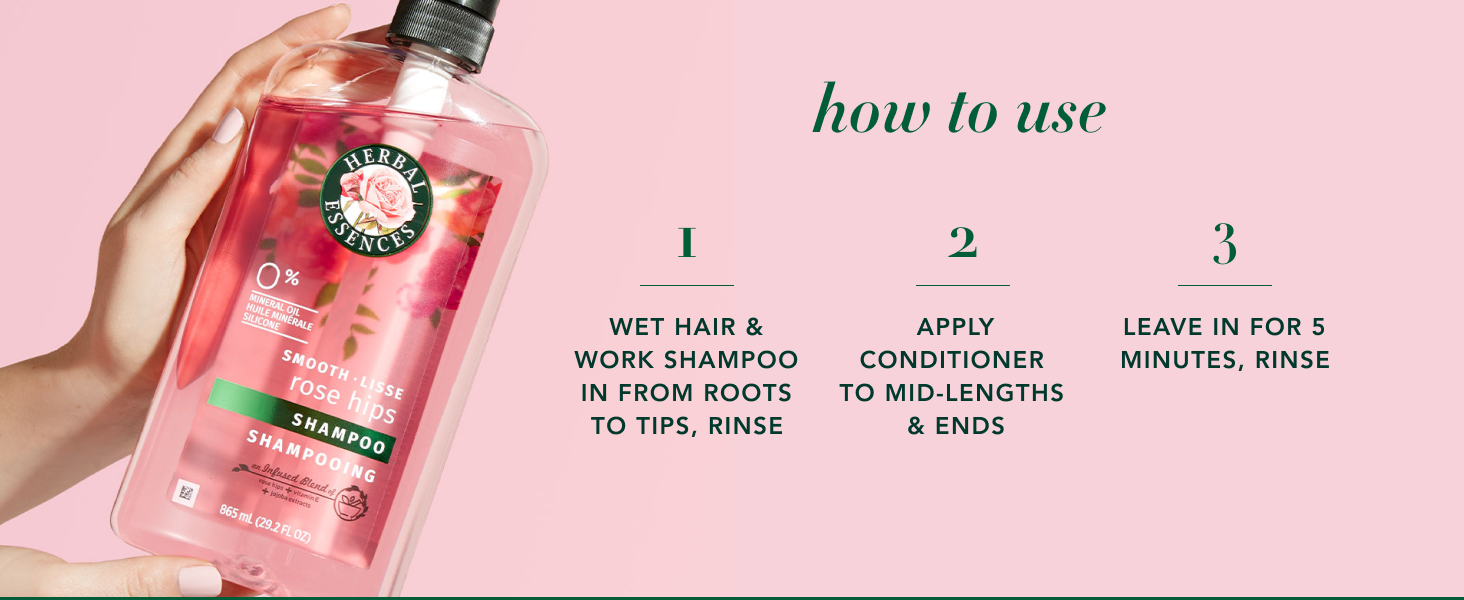 Wet hair &amp;amp;amp; work shampoo in from roots to tips, rinse, apply conditioner to mid-length, leave in