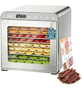 Food Dehydrator Machine, Large 10 Tray Food Dehydrators for Jerky, 800W Herb Food Dryer 72H Timer...