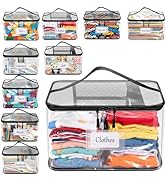10 Pcs Large Clear PVC Toy Storage Bags, Foldable Toy Organizer with Zipper &amp; Labels for Stuffed ...