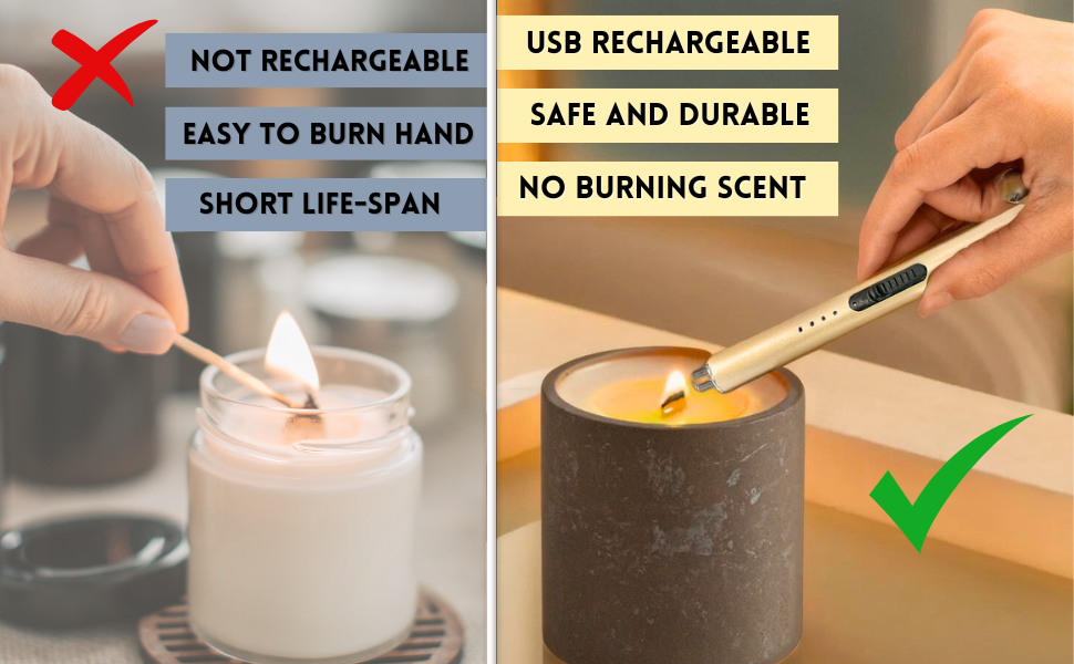 electric candle lighter, safe and durable, windproof and flameless