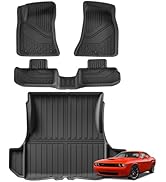 SMABEE Floor Mats &amp; Cargo Liner for Dodge Challenger RWD 2023-2011, Custom Fit All Weather Floor ...