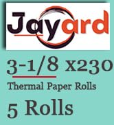 Jayard 3-1/8''x230' Thermal Paper Rolls For Credit Card - Cash Register Rolls - Premium Register ...