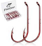 FishTrip 100pcs Baitholder Fishing Hooks, Double Barbed Long Shank Offset Bait Holder Fish Hook f...