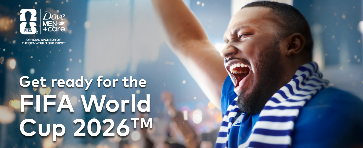 Image of a soccer fan shouting, next to text about getting ready for the FIFA World Cup 2026.