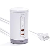 100W USB C Charger,ADRICY USB Tower Charging Station for Multiple Devices,5 Port USB Charger Bloc...