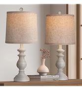 PARTPHONER Traditional Table Lamp Set of 2, Rustic Farmhouse Table Lamps for Living Room Bedroom,...