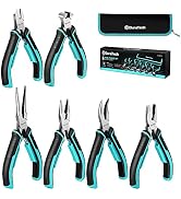 DURATECH Mini Pliers Set, 6PCS Jewelry Pliers Set, CRV Construction, Includes Needle Nose, Diagon...