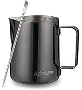 Milk Frothing Pitcher, 350ml (12oz) Steaming Pitchers Stainless Steel Milk Coffee Cappuccino Latt...