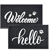 T.HENV Hello Door Mat, Outdoor/Indoor Heavy Duty Non Slip Doormat for Front Door Entance, Outside...
