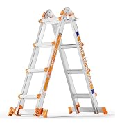 LEVELEVE Multi Position 4 Step Ladder, 14FT Extension Ladder with Stabilizer Bar &amp; Wheels,330 lbs...