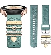 DaQin Flower Engraved Band Compatible with Samsung Galaxy Watch 7 Band/Watch 6 5 4 40mm 44mm,Gala...
