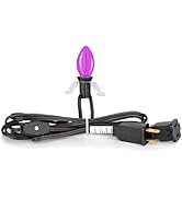 Upgraded Lighting System, 7.2Ft Black Accessory Cord with 1LED Purple C7 Spare Fuse Bulb,Blow Mol...
