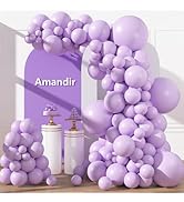 Amandir 153pcs Lavender Balloons Arch Garland Kit Different Sizes 18 12 10 5 Inch Latex Lilac Lig...