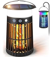 Solar Bug Zapper Outdoor, Portable Electric Mosquito Killer with Panel Sensor, Rechargeable Insec...