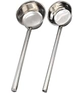 Hemobllo 2Pcs Stainless Steel Deep Soup Ladle Long Handle Water Ladle for Kitchen Garden Multi Fu...