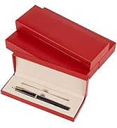 BENECREAT 4 Pcs Red Pen Gift Box, 6.8×2.5 Inch Plastic Pen Storage Box with Large and Small Groov...