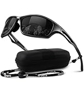LINVO Polarized Sports Sunglasses Men Women UV400 Protection Wrap Around Goggles for Running Cycl...