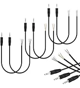 SATUY 3.5mm 1/8" Male Plug to Bare Wire Cables, 2, 3 &amp; 4 Pole Audio Cables for Repair - Compatibl...