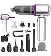 KedeeSparkle Mini Car Vacuum Cleaner, 4 in 1 Cordless Vacuum Cleaner, 22000PA High Power Portable...