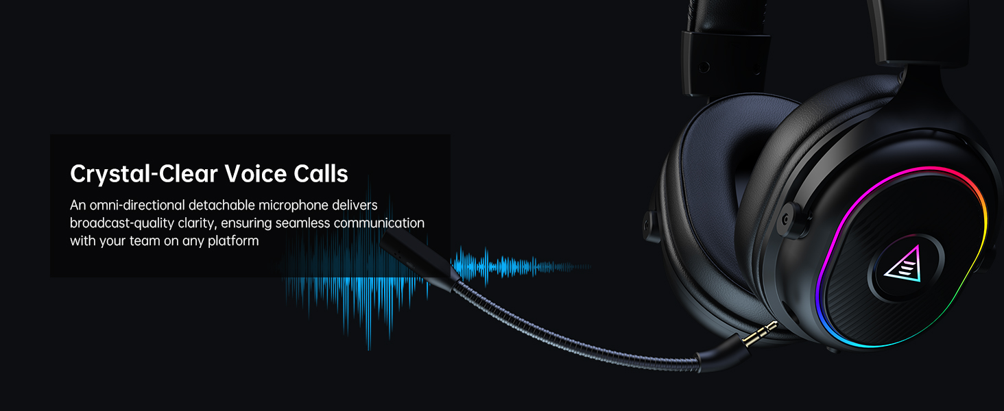 headset with detachable microphone for pc