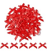 Choicbaby 50 PCS Red Mini Satin Bows 1.8 * 1.4" Small Red Wrap Ribbon Bows Decoration for DIY Cra...