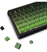 Mciepny 135 Key PBT Keycaps Set Gradient Tea Green Side Engraved Keycaps Translucent Custom Keyca...