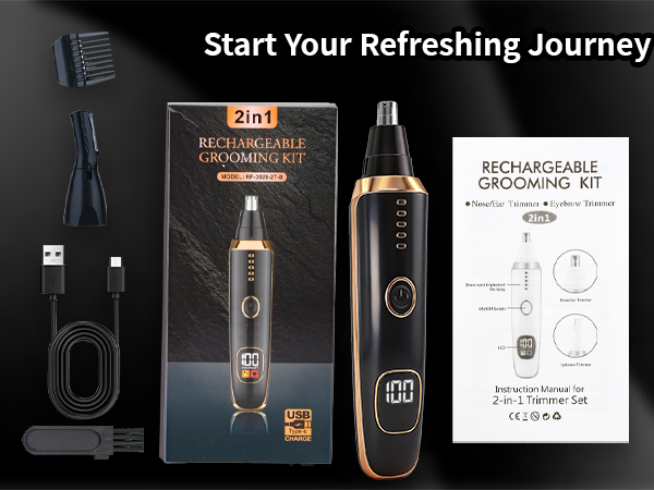 Nose &amp; Eyebrow Hair Trimmer for Women Men,Painless Rechargeable Ear &amp; Nose Hair Trimmer Clipper