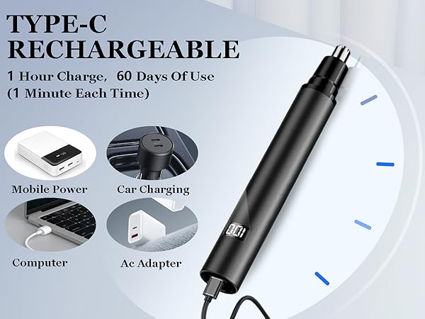 USB Rechargeable Eyebrow &amp;amp; Facial &amp;amp; Nose Hair Trimmer Clipper