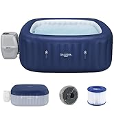 Bestway SaluSpa Hawaii 4 to 6 Person Inflatable Hot Tub, Square Energy-Efficient Portable Outdoor...