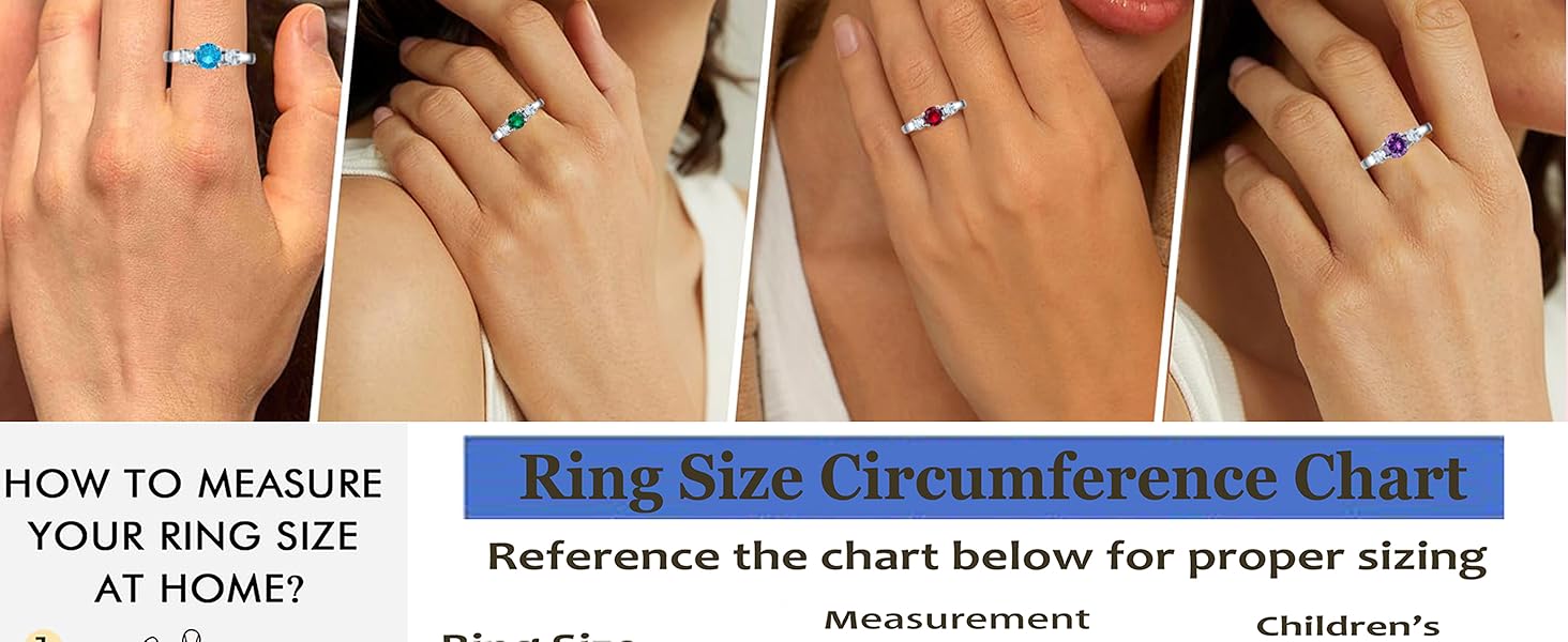 Birthstone rings for Girls 4th 5th 6th 7th 8th 9th 10th Birthday Gifts