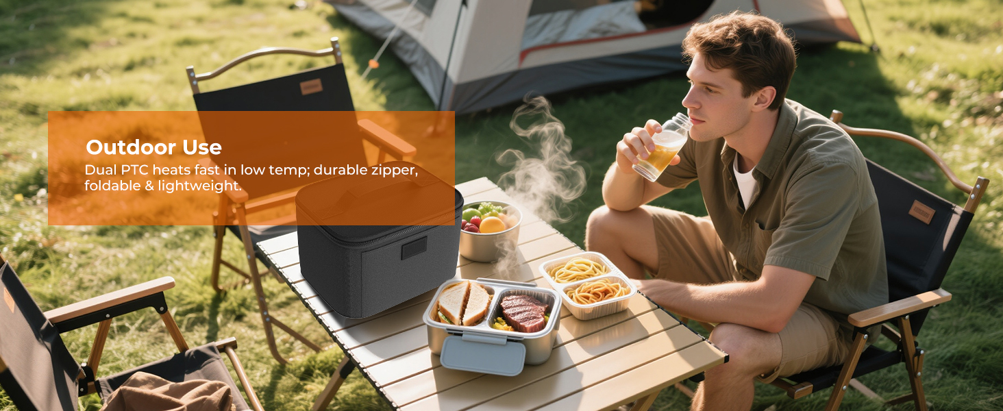 Electric Lunch Box Food Heater - 12V/24V/110V 3-in-1 Portable Oven Car Food Warmer