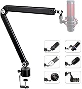 SUNMON Mic Stand Boom Arm - Compatible with HyperX QuadCast, QuadCast S, 360° Rotation Adjustable...