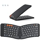 MEETION New Ergonomic Bluetooth Foldable Keyboard, Split Compact Portable Wireless Keyboard for B...