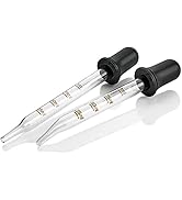 Eye Dropper - (Pack of 2) Bent &amp; Straight Tip Calibrated Glass Medicine Droppers for Medications ...