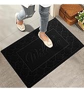 HIYARD Welcome Mat, Absorbent Muddy Dirt Resist Front Door Mats Outdoor Indoor, Fade Resistant, N...