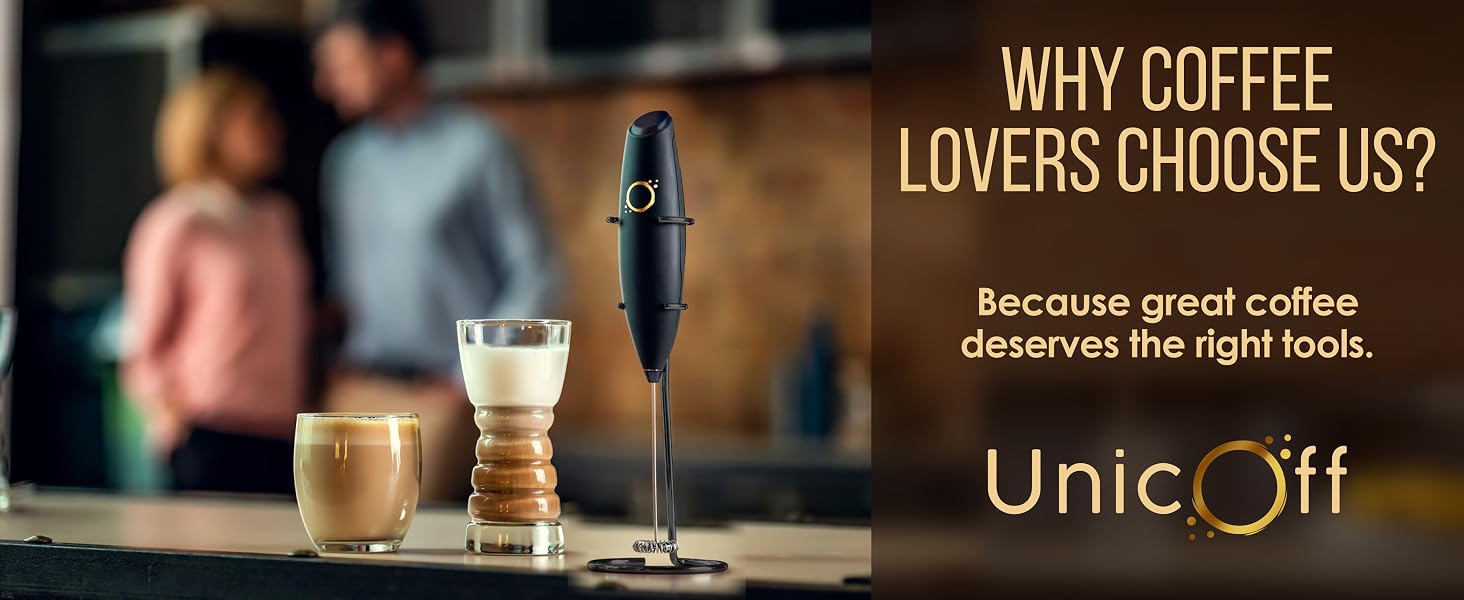 Side-by-side comparison of manual whisk versus electric milk frother foam results
