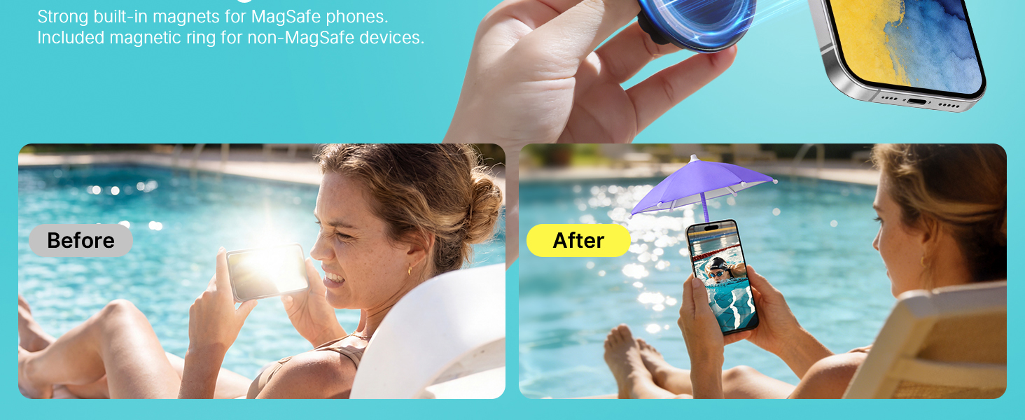 Magnetic Thumb Up Base Phone Umbrella for Sun iphone Gift for Women Men Girls Teen Adults Boy